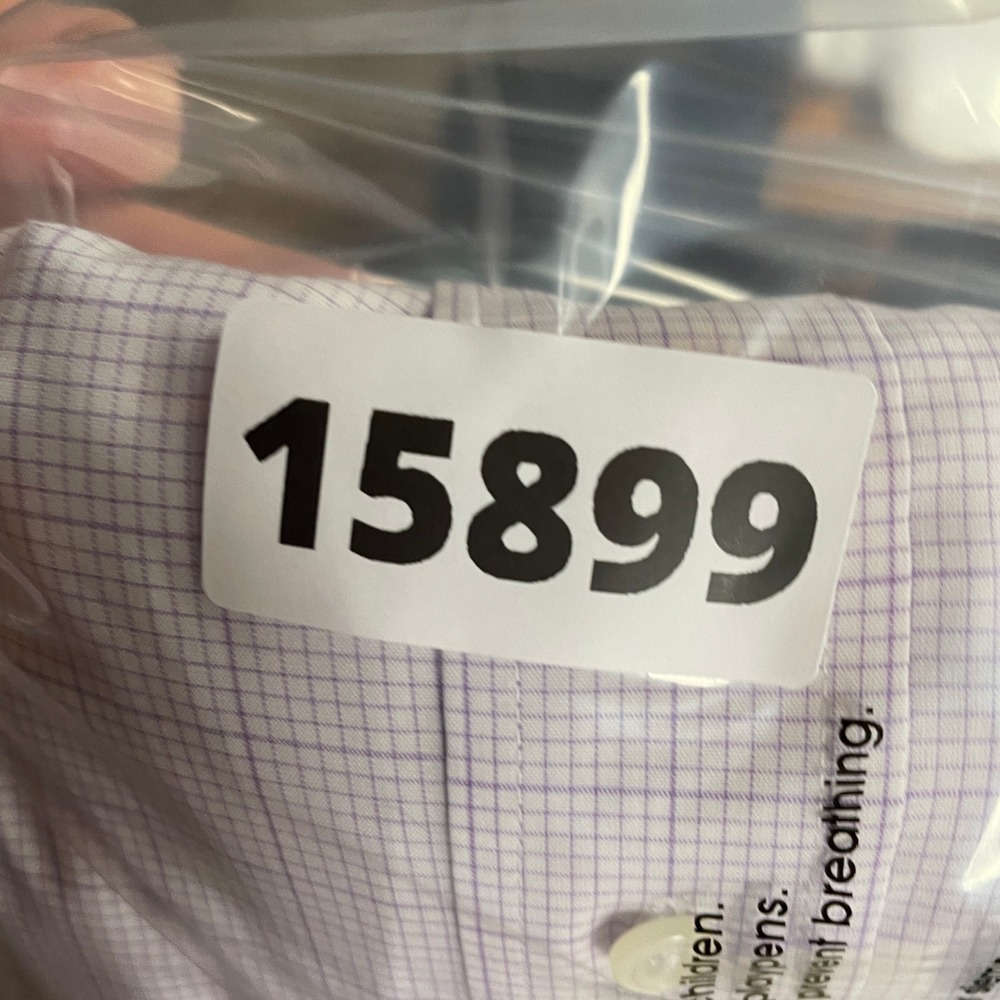 Jos. A. Bank Dress Shirt Mens 17-33 Purple Traveler Travel Tech Tailored Check - Picture 8 of 8